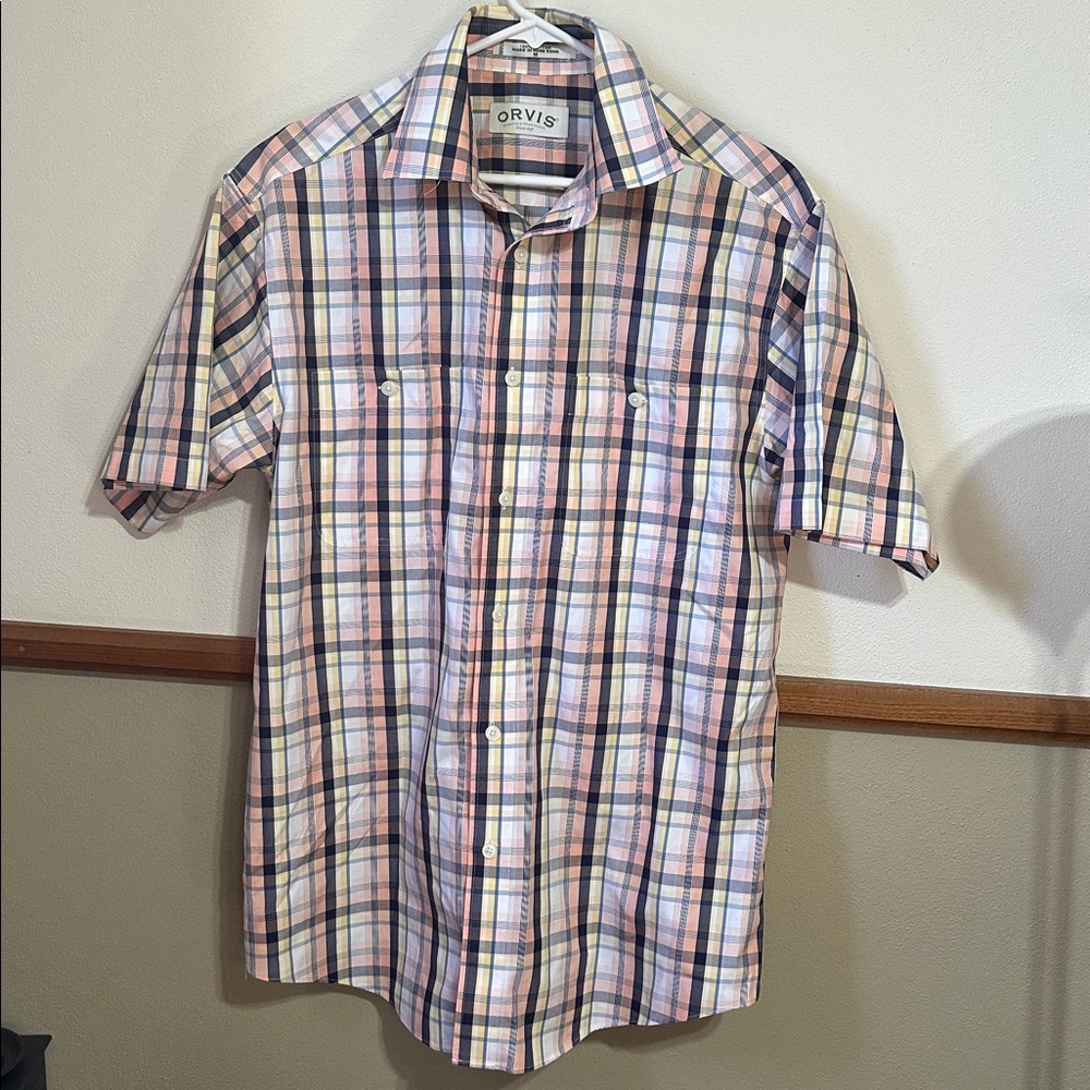 Orvis Multicolor Plaid Cotton Shirt Mens Size M
